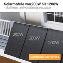 SUNSHARE Ray Solarmodule von 200 W bis 1200 W skalierbar für flexible Balkonkraftwerk-Systeme