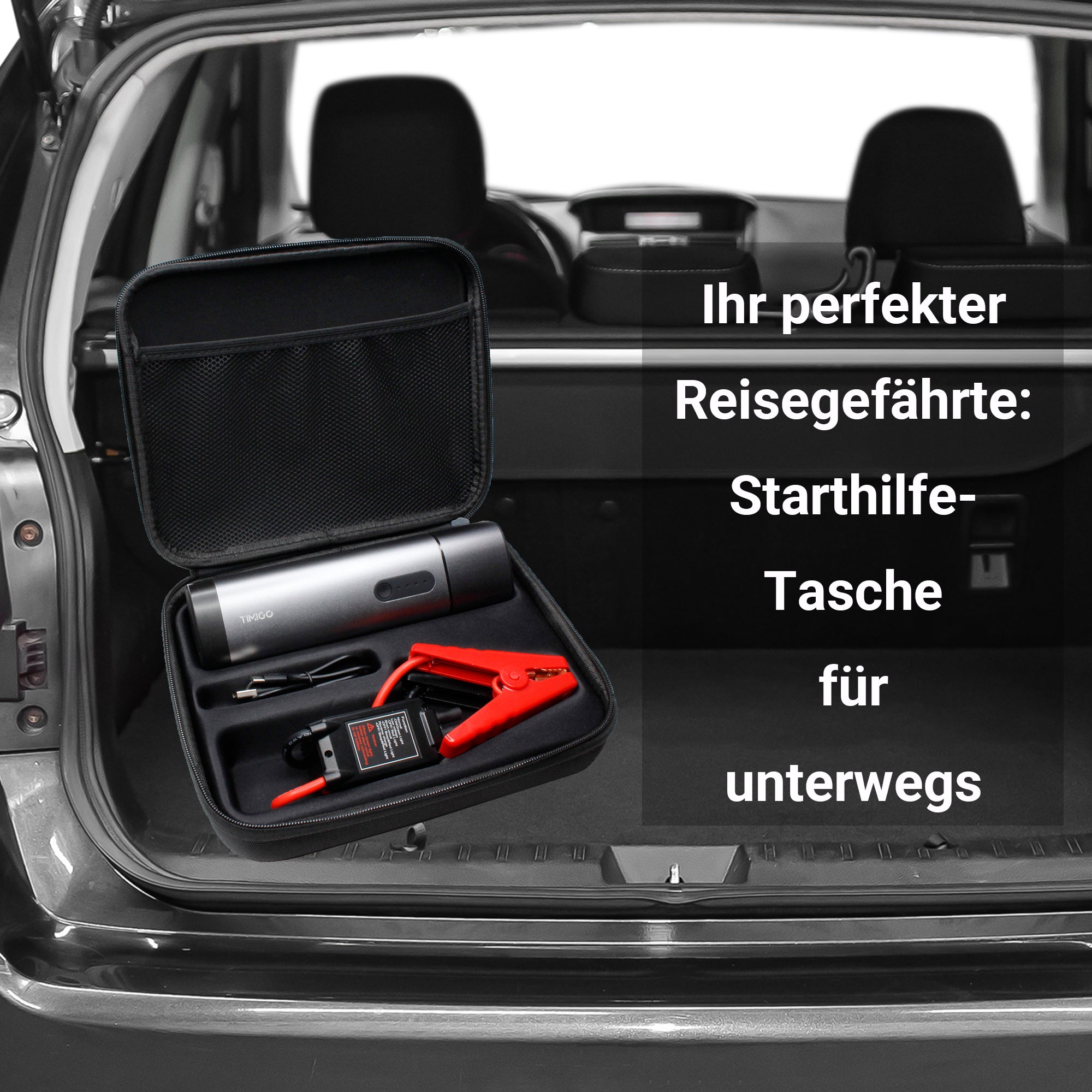 TIMIGO K1 Starthilfe Powerbank in edlem Aluminium Design, 12V-500A Spitzenstrom, 38,4Wh, Tragbare Auto Starthilfe für 6.0L Benzin und 5.0L Dieselmotor & LED Taschenlampe