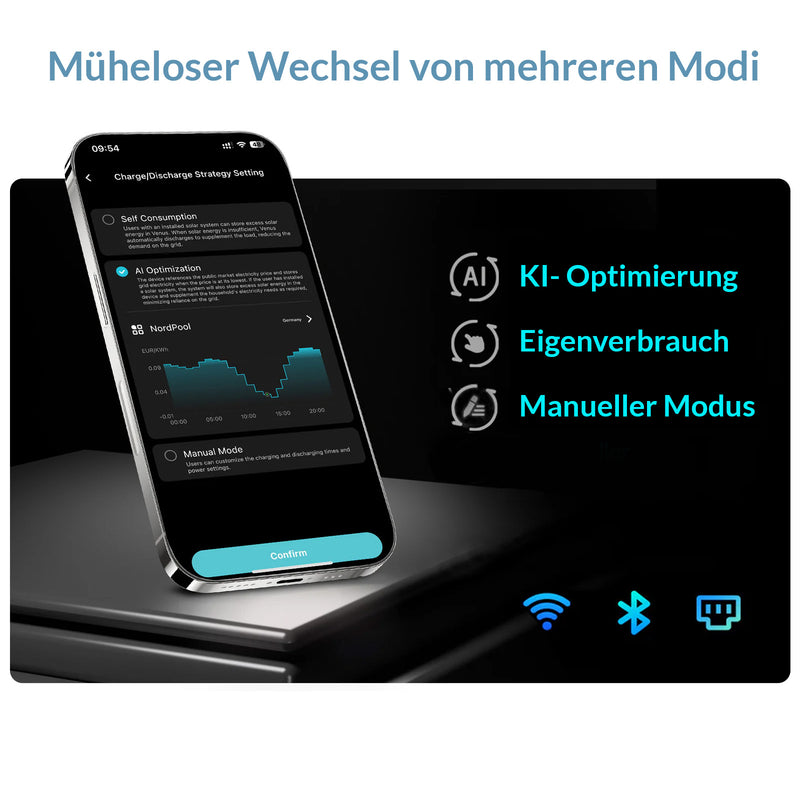 App-Steuerung der Marstek Venus 3.0 mit KI-Optimierung und Energiemanagement