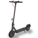 ZAMELUX E9 E-Scooter in Vorderansicht mit LED-Frontlicht, Aluminiumrahmen und 10-Zoll-Vollgummireifen.