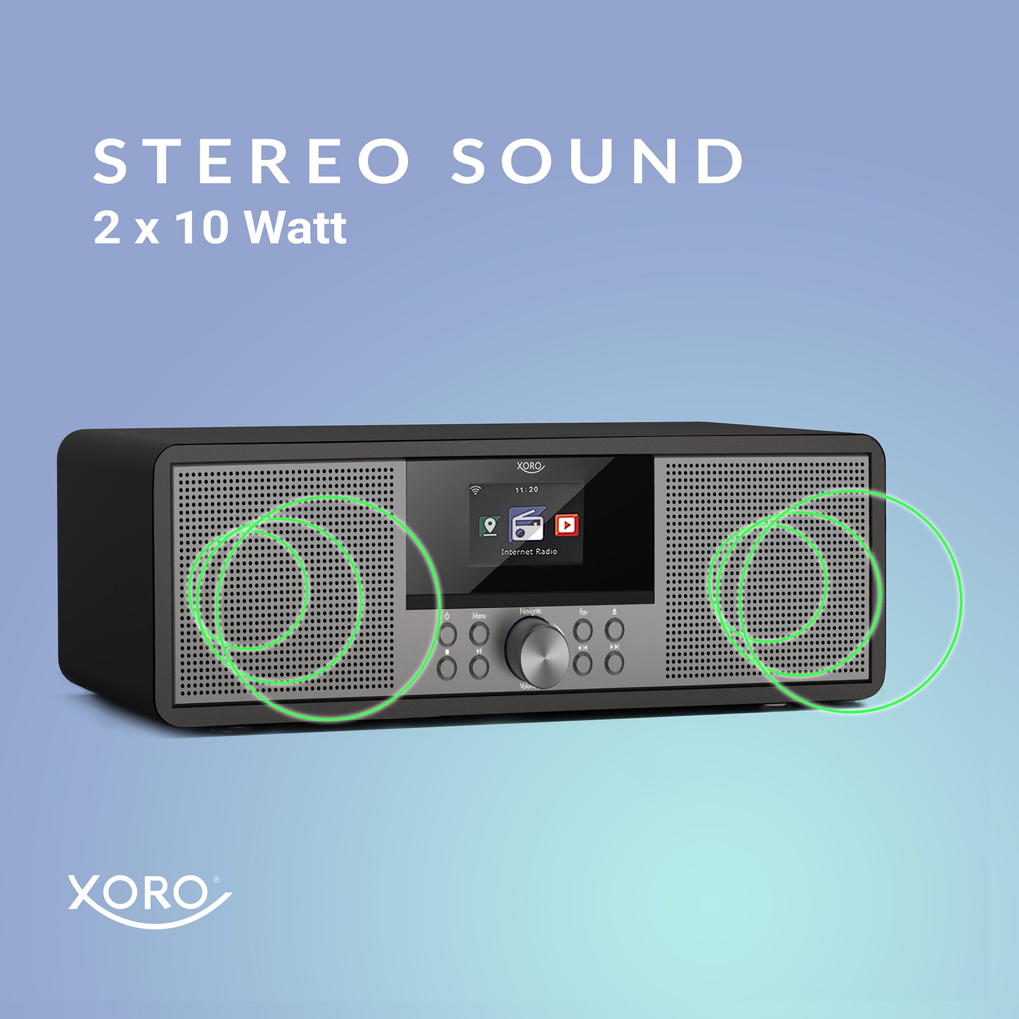 XORO HMT 600 V2 - Internetradio mit CD-Player, DAB/DAB+/FM Radio, WLAN, Bluetooth, Podcast, USB MP3 Mediaplayer, Spotify Connect, MP3-Streaming (UPnP), AUX IN, 2 x 10 Watt Lautsprecher (Stereo)