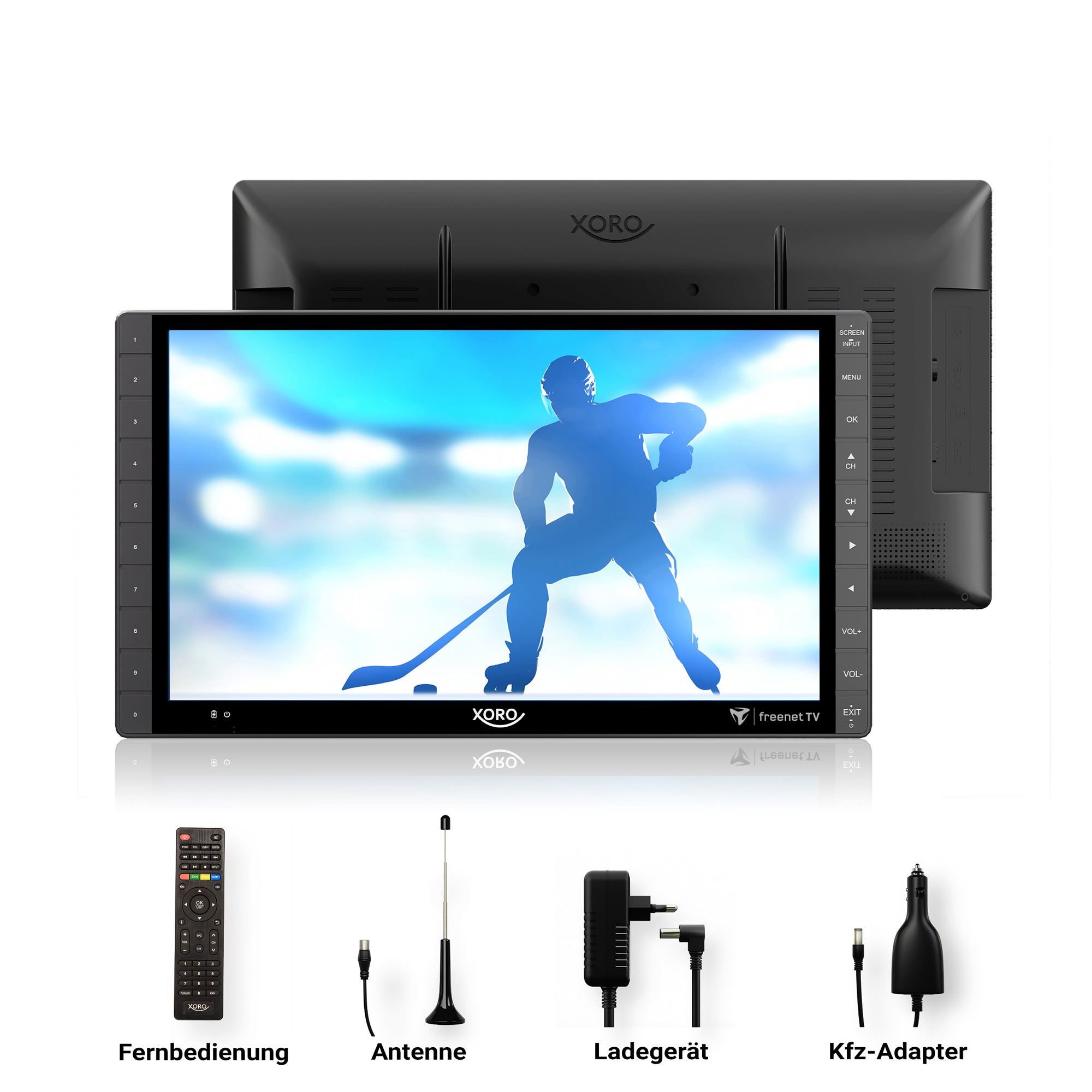 XORO PTL 1450 V2: Tragbarer TV mit hochauflösendem Display für unterwegs - Erleben Sie Fernsehen in bester Qualität, immer und überall!